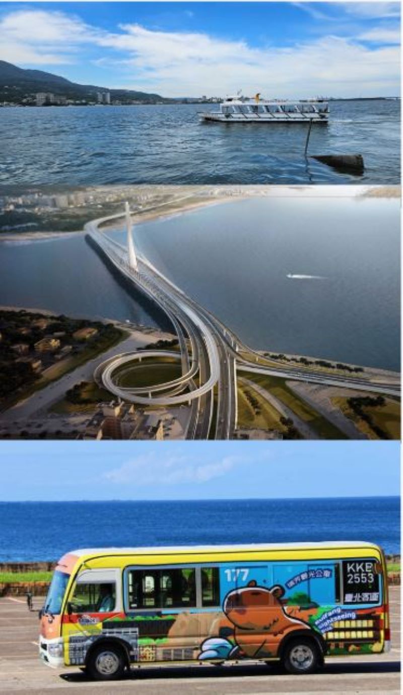 《圖說》首創規劃水陸聯運的觀光公車路線。〈交通局提供〉