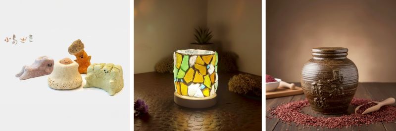 《圖說》沿海手作課程人氣滿滿，由左至右：石小孩手工皂、海玻璃小夜燈、馬祖紅麴老酒釀）。〈主辦單位提供〉