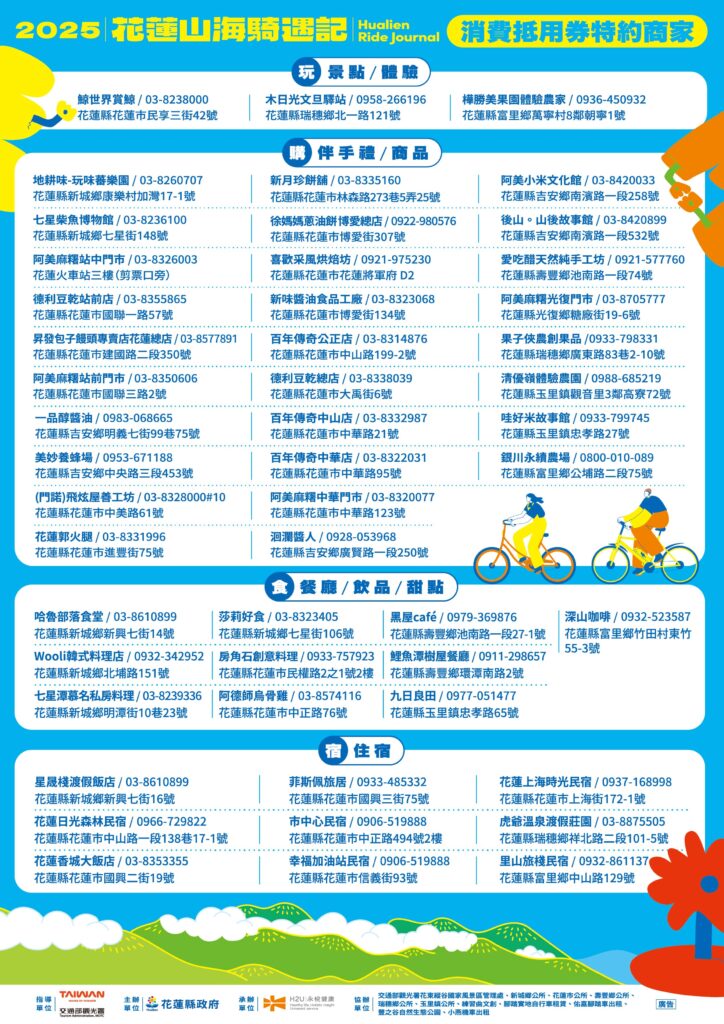 自行車尋寶為觀光復甦注入創新活力 花蓮縣政府攜手H2U永悅健康「健行筆記」暢玩花蓮山海騎遇記 16 %E5%9C%962 %E7%89%B9%E7%B4%84%E5%BA%97%E5%AE%B6%E7%B8%BD%E8%A6%BD%E8%AA%AA%E6%98%8E 1