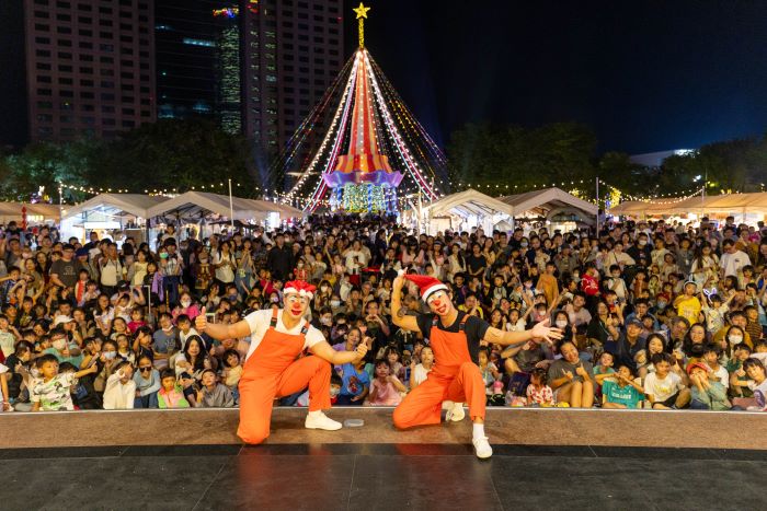 《圖說》「童樂馬戲嘉年華」匯集多元兒童劇場、馬戲雜耍與互動表演內容，吸引大量親子家庭於假日間造訪。〈觀旅局提供〉