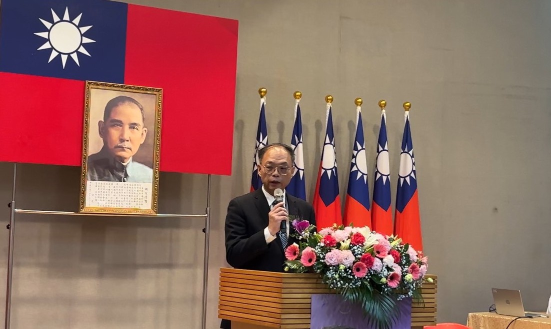 《圖說》新任政風處長許家錦於就職典禮發表就任感言。〈政風處提供〉