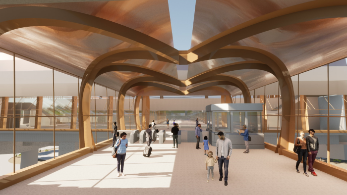 捷運三鶯線延伸八德 新北桃爭取中央盡速通過 16 《圖說》LB12a站內模擬圖。〈捷運局提供〉