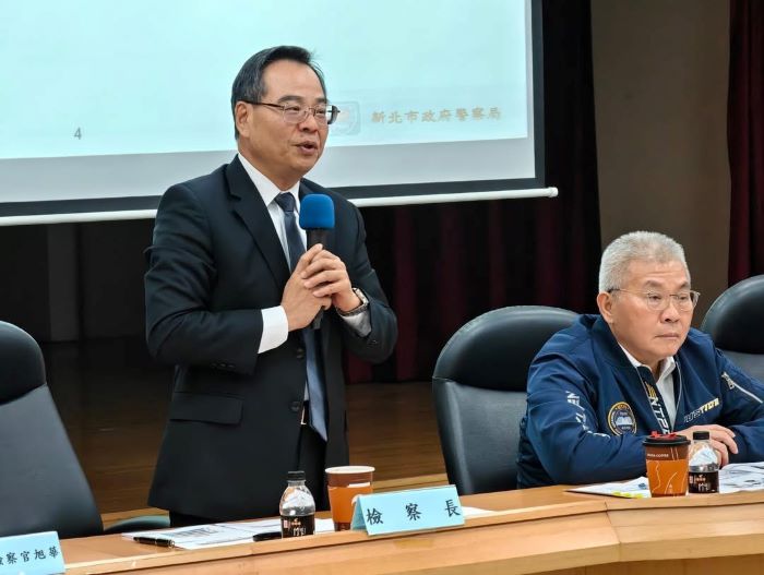 《圖說》郭檢察長永發就當前政治環境與科技發展趨勢提出三項執法重點。〈三重分局提供〉