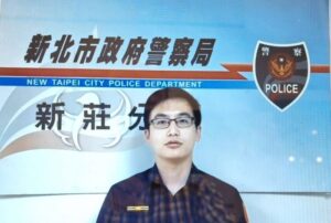 《圖說》中港派出所所長孫祥皓說明案由。〈新莊分局提供〉
