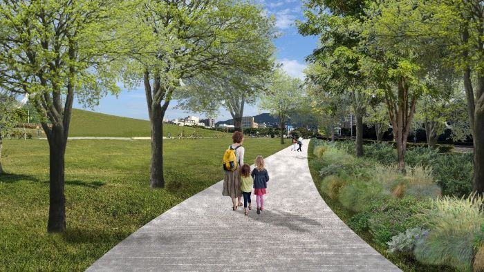 《圖說》八里文化公園林蔭區模擬圖。〈高灘處提供〉