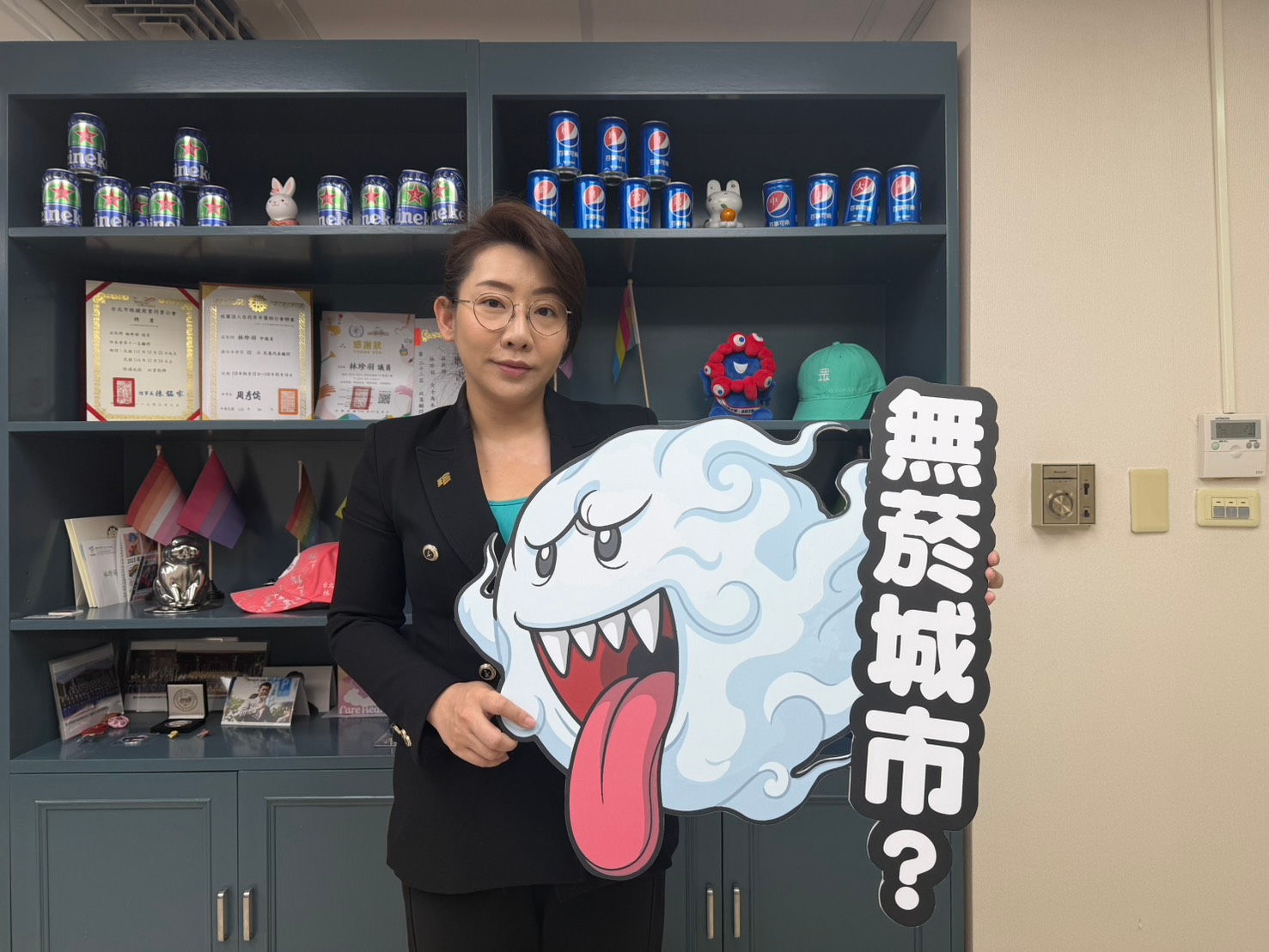 林珍羽  無菸城市別做半套  蔣萬安承諾  研議企業認養吸菸亭