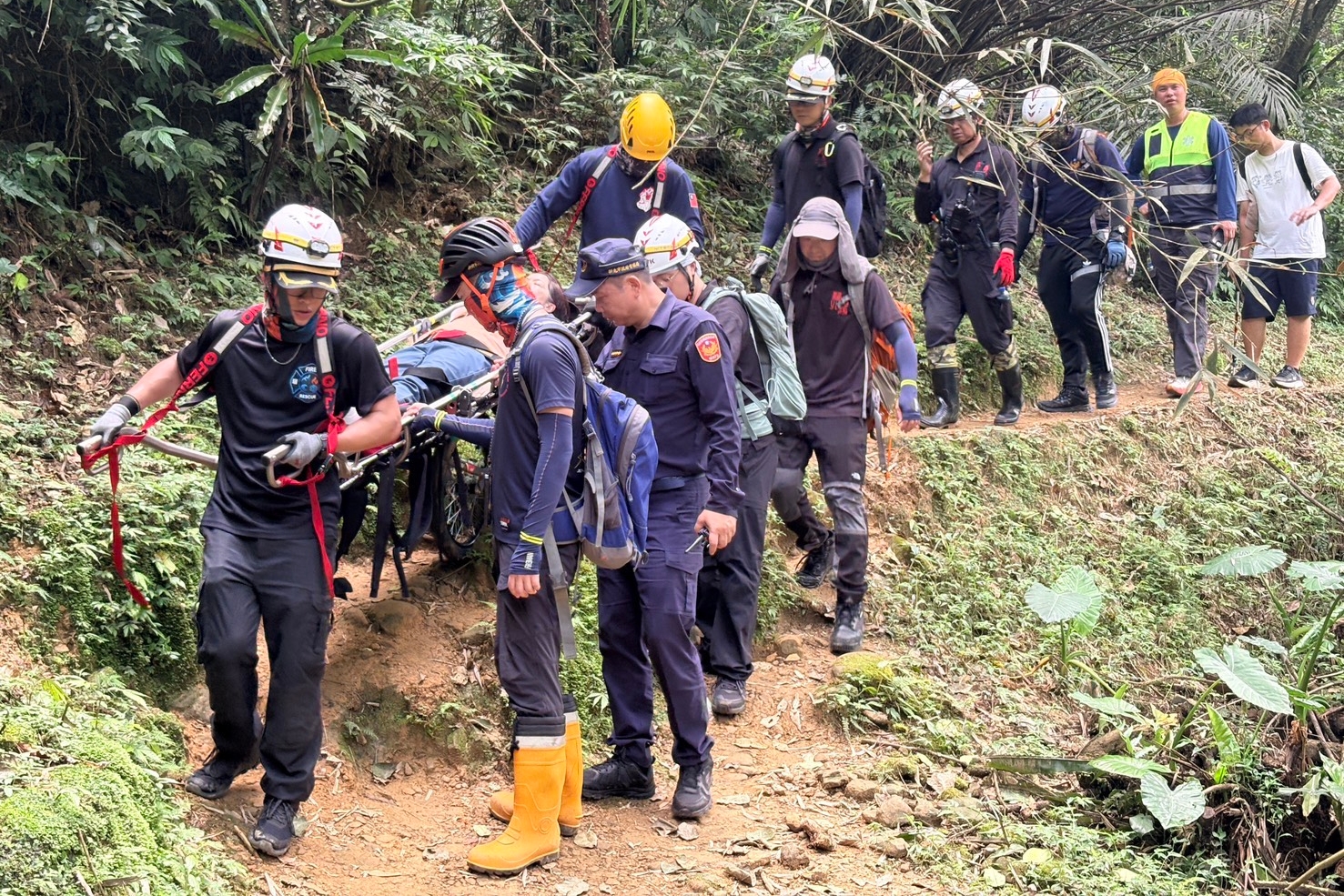 婦人三貂嶺步道迷途且腳踝重傷  瑞芳警  消聯手入山救援
