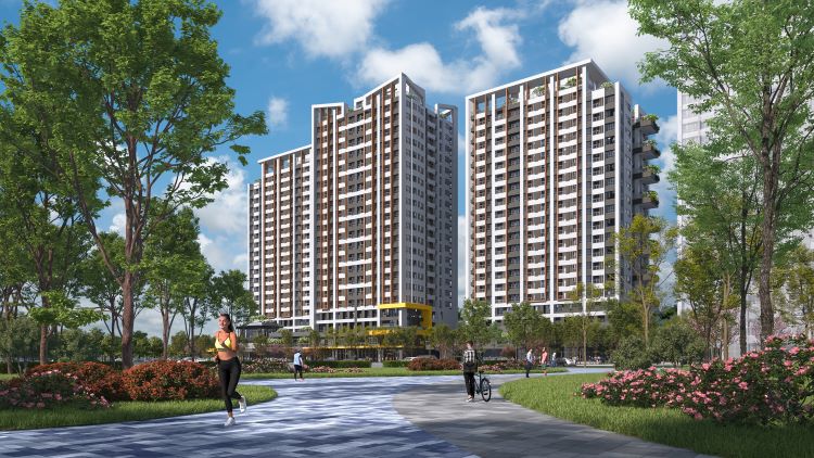 《圖說》塭仔圳社會住宅示意圖，擁有最完善的公益設施示意圖。〈城鄉局提供〉